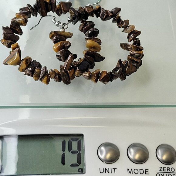 Tigereye Chip Dangle Earrings - Picture 8 of 10